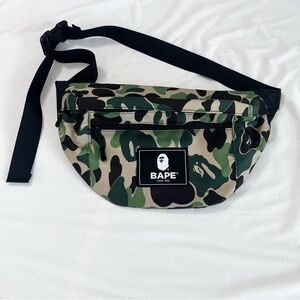BAPE E-MOOK A Bathing Ape Waist Bag Green Fanny Pack Camo Crossbody Large